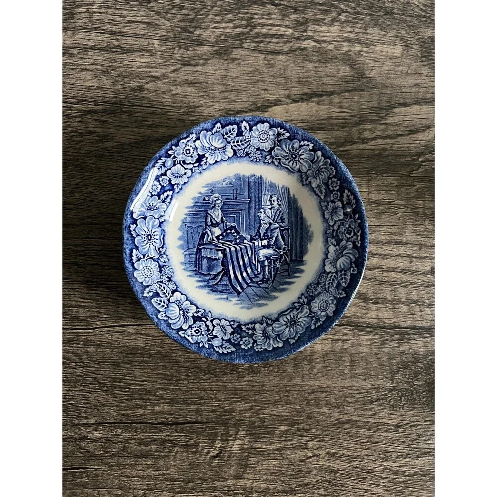Blue and White Liberty Blue, Historical Colonial Scenes Collection Small Bowl